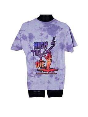 A$$holes Live Forever High Till I Die Tie-Dye Graphic Shirt Mens XL Purple Cotto